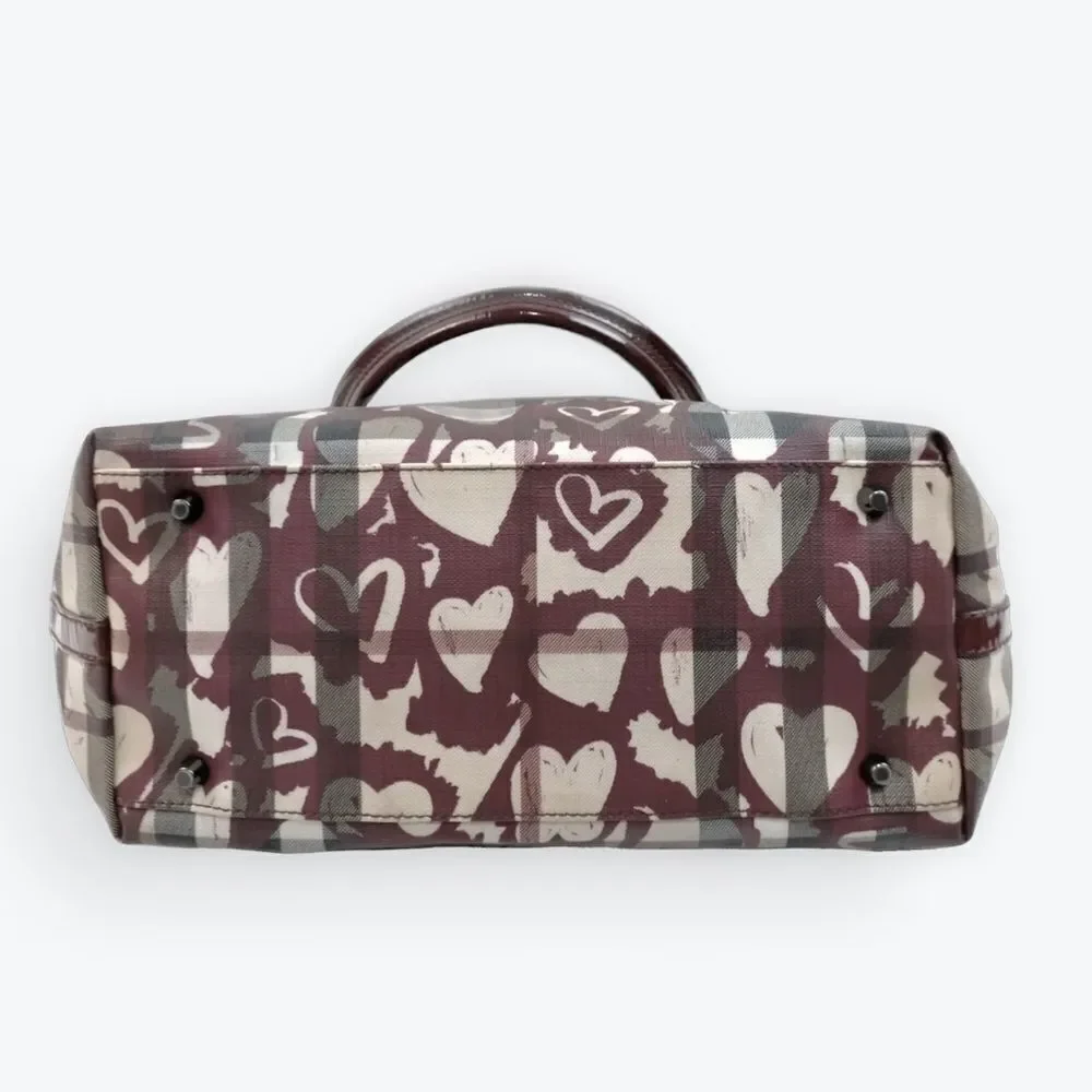 Burberry Ltd Edition Patent Painted Heart Supernova Coated Canvas Nickie Tote